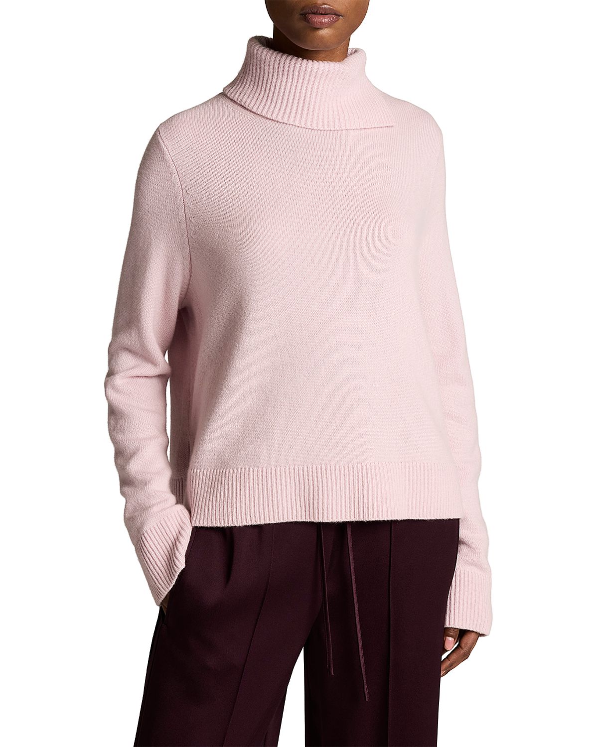 Vince Wool & Cashmere Swing Turtleneck Slit Sweater