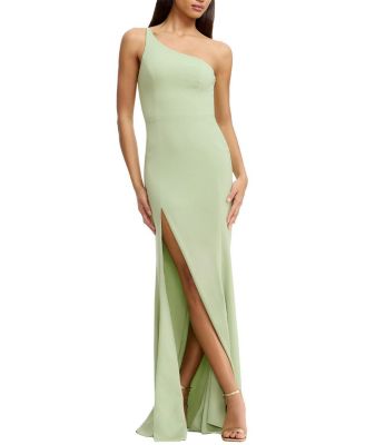  Amy One Shoulder High Slit Gown