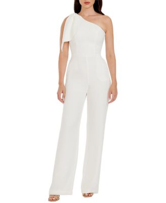 Tiffany One Shoulder Bow Wide Leg Jumpsuit