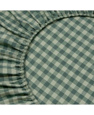  Pembroke Gingham Linen Blend Fitted Sheet, Queen