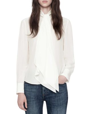 Iris Silk Tie Neck Shirt