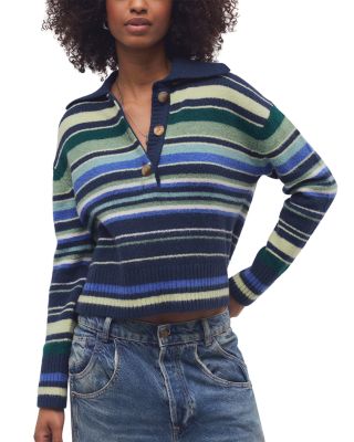 Free People Trading Up Stripe Long Sleeve Sweater