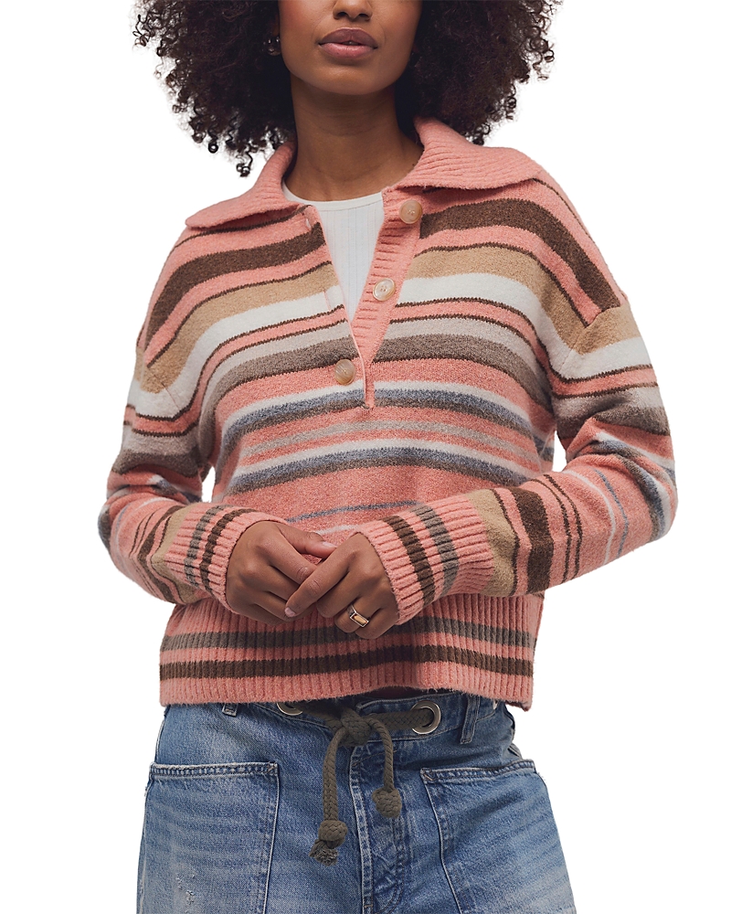 Free People Trading Up Stripe Long Sleeve Sweater