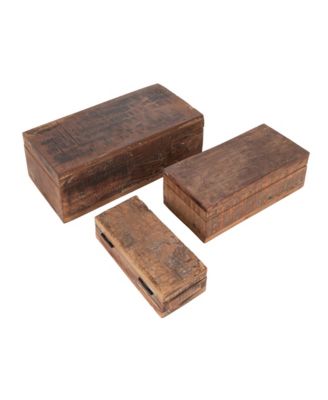  Reclaimed Wood Boxes, Set of 3 Sizes