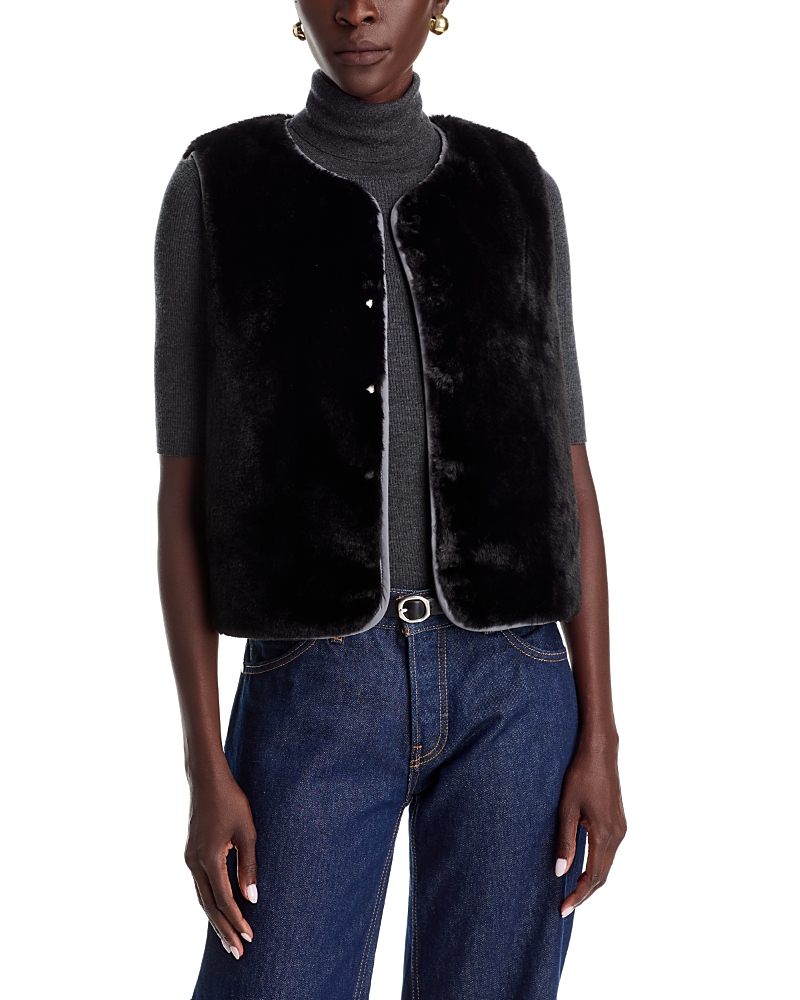 Echo Hillside Faux Fur Vest In Black