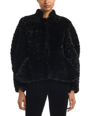 Shearling Peplum Jacket