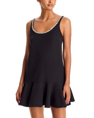 Crystal Neck Flounce Mini Dress - Exclusive