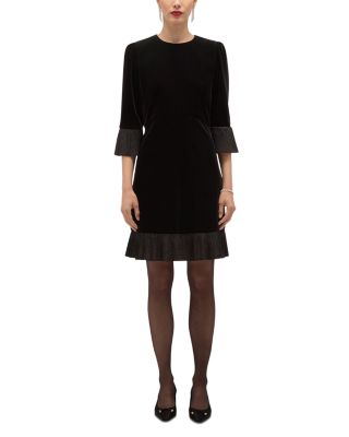 Petites Ashley Velvet Mini Dress