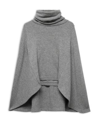 Wool High Neck Shawl Sweater