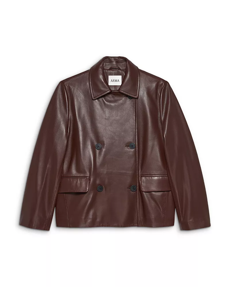 Arma Nerina Leather Double Breasted Jacket
