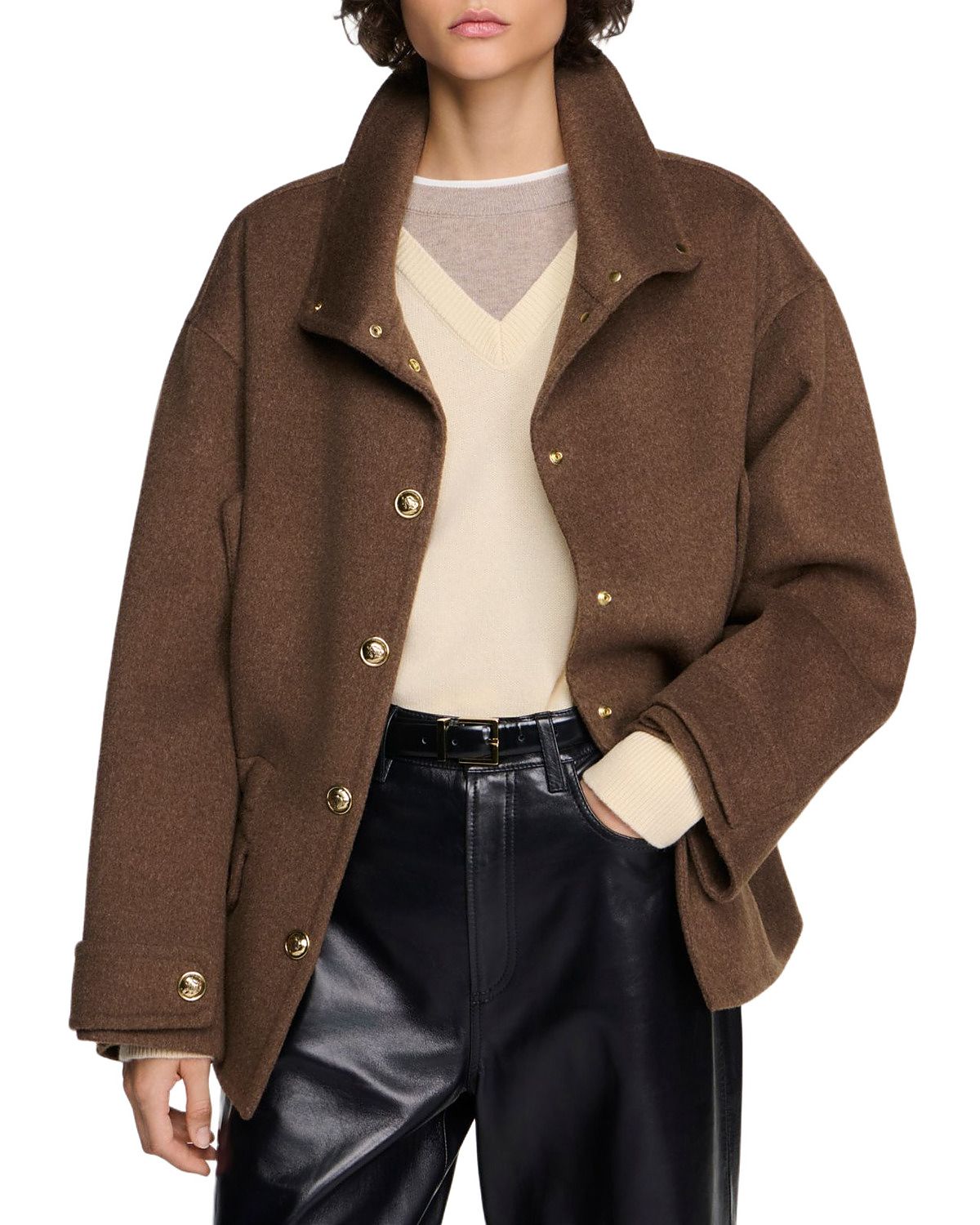 Sandro Whitney Wool Blend Jacket