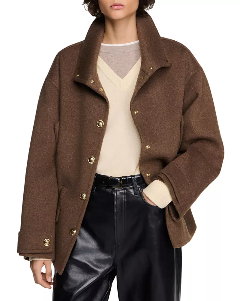Sandro Whitney Wool Blend Jacket