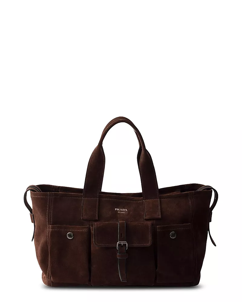 Prada Route Large Suede Tote Bag