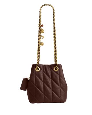 Jade Quilted Leather Drawstring Shoulder Bag