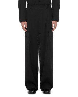 Utility Relaxed Fit Wide Leg Wool Pants