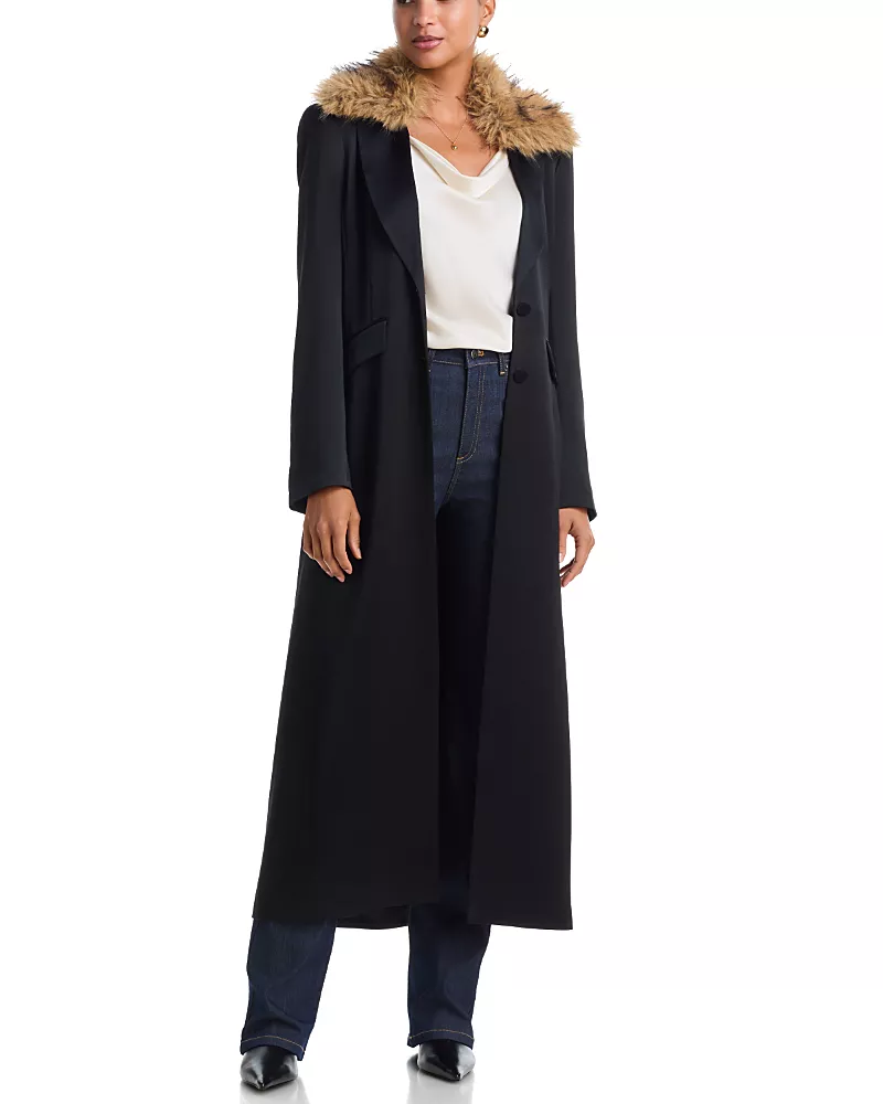 Cinq a Sept Jyn Faux Fur Collar Coat