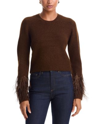 Briana Feather Trim Sweater