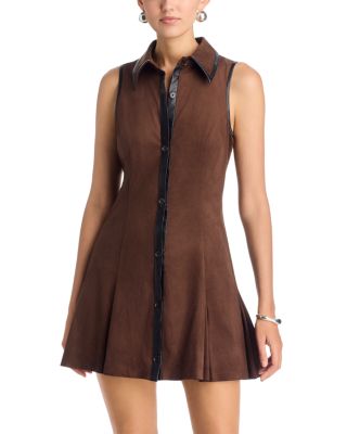 Stella Faux Leather Trim Dress