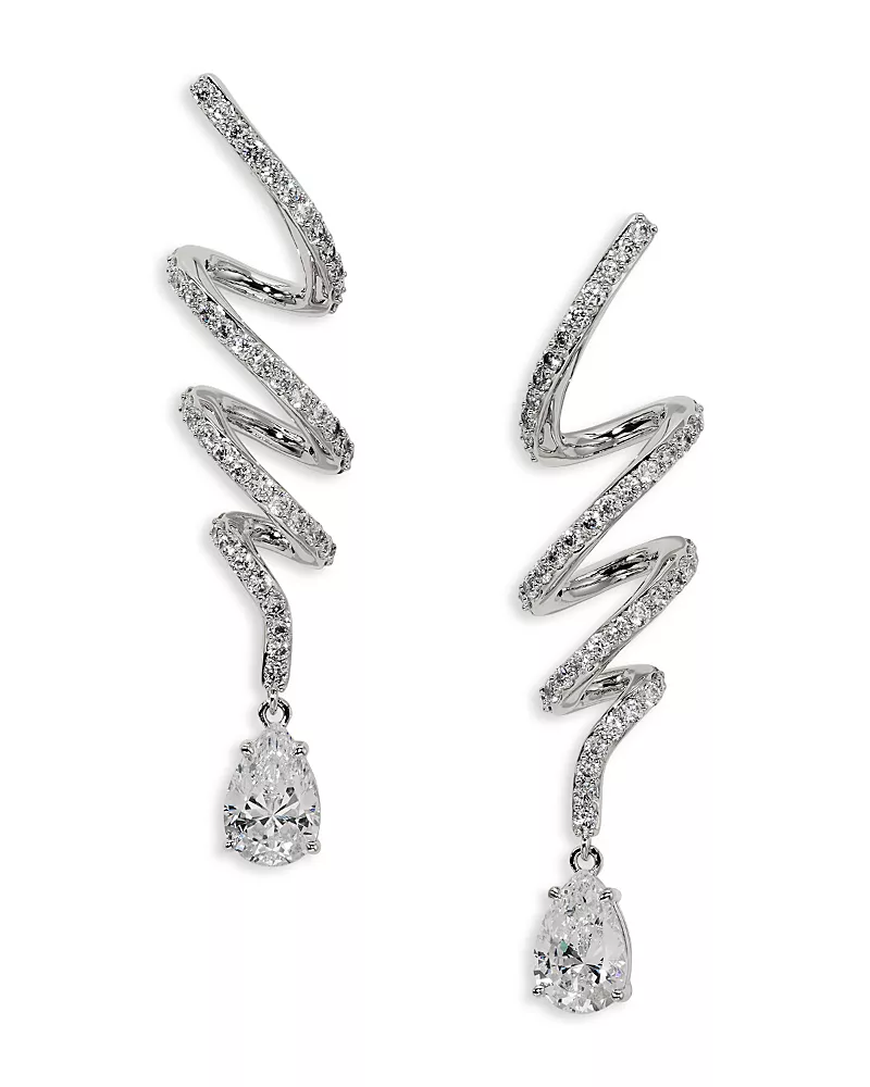 Nadri Muse Twirl Linear Drop Earrings