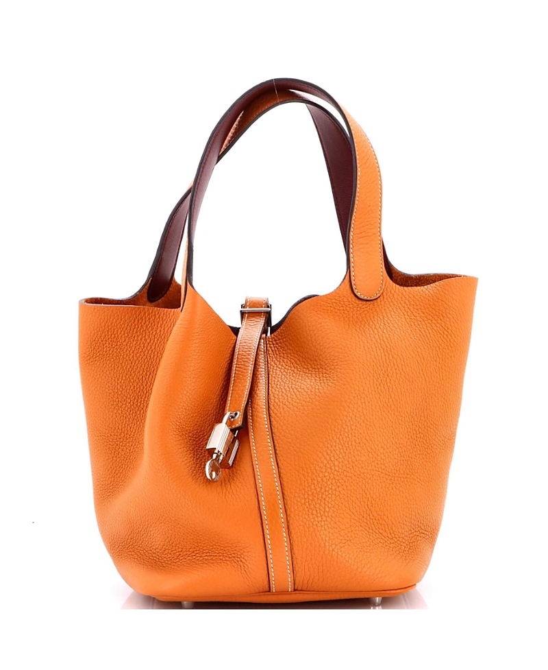 Pre-Owned HERMES Picotin Lock Mini Clemence Top Handle Bag