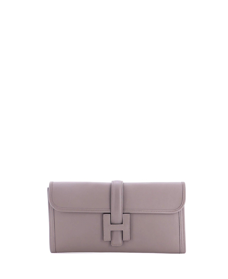 Pre-Owned HERMES 29 Jige Elan Leather Clutch