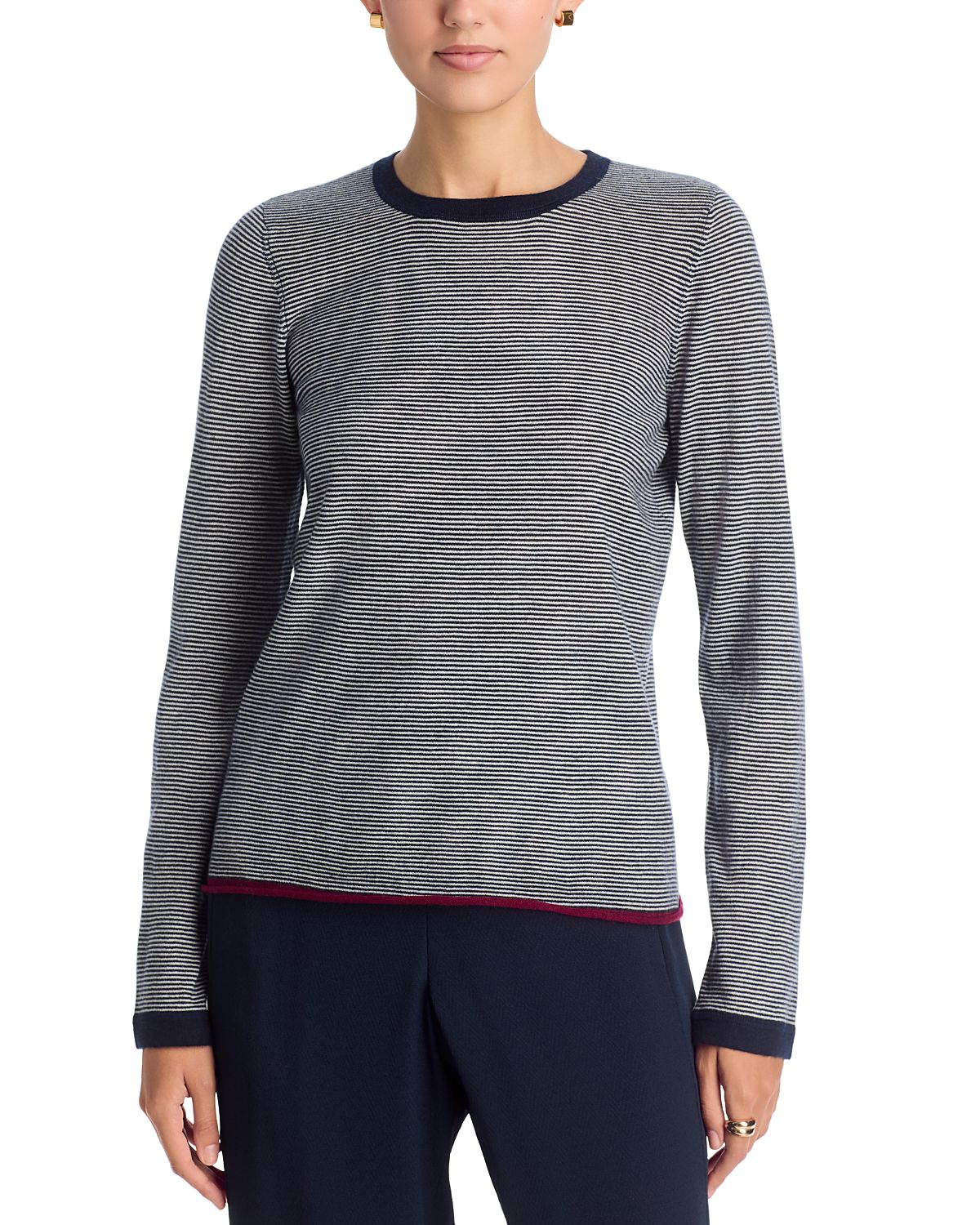 Majestic Filatures Cashmere Striped Long Sleeve Tee