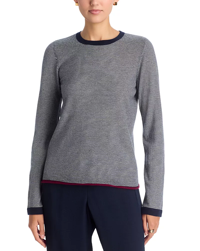 Majestic Filatures Cashmere Striped Long Sleeve Tee