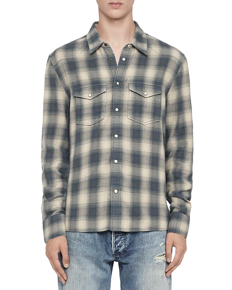 Allsaints Brook Cotton Plaid Pocket Shirt