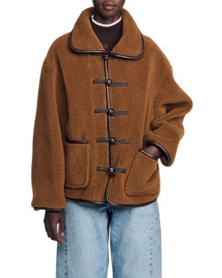 Sulivan Leather Trim Faux Fur Jacket