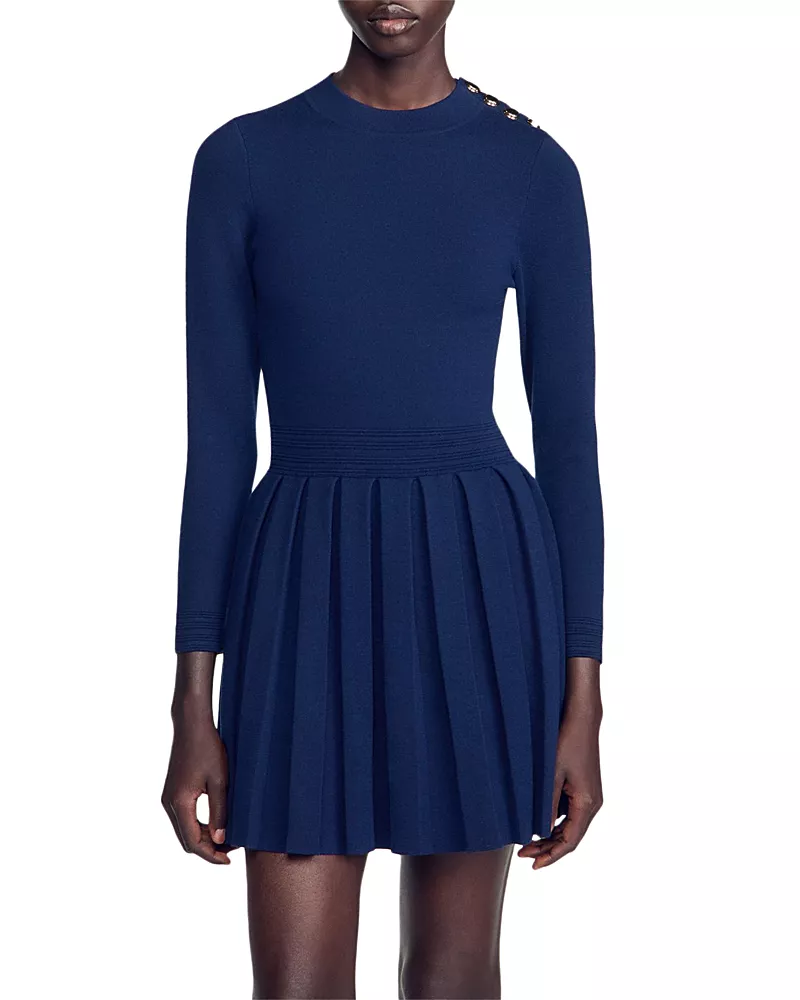 Sandro Velia Knit Flare Dress