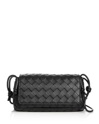 Notturno Intrecciato Leather Pouch Shoulder Bag 