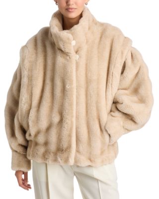 Katja Faux Fur Funnel Neck Coat