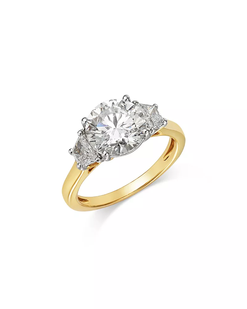 Bloomingdale's Fine Collection Luxe Collection Certified Lab Grown Diamond Solitaire Engagement Ring in 18K Yellow & White Gold, 3.0 tcw