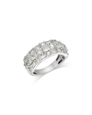 Bloomingdale's Fine Collection Luxe Collection Certified Lab Grown Diamond Mixed Cut Band in 18K White Gold, 3.0 tcw