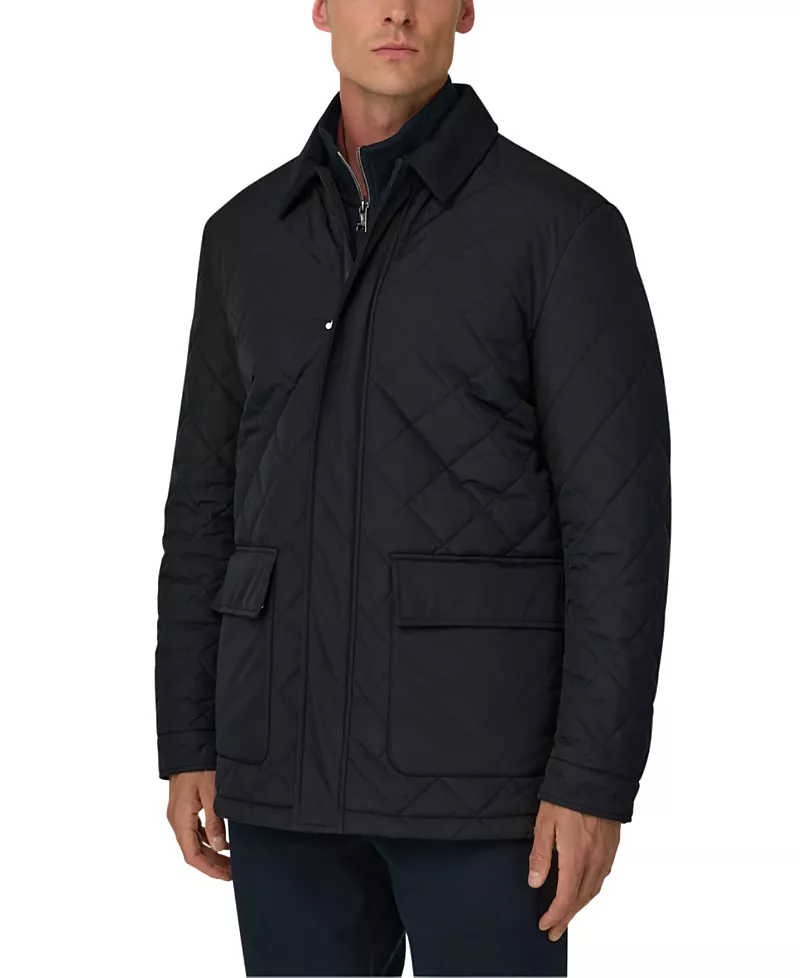 Boggi Milano Technical Fabric Peacoat Padded