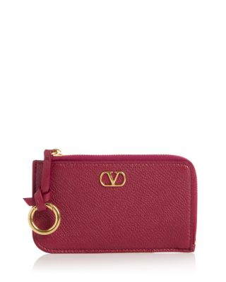 VLogo Grained Leather Coin Purse