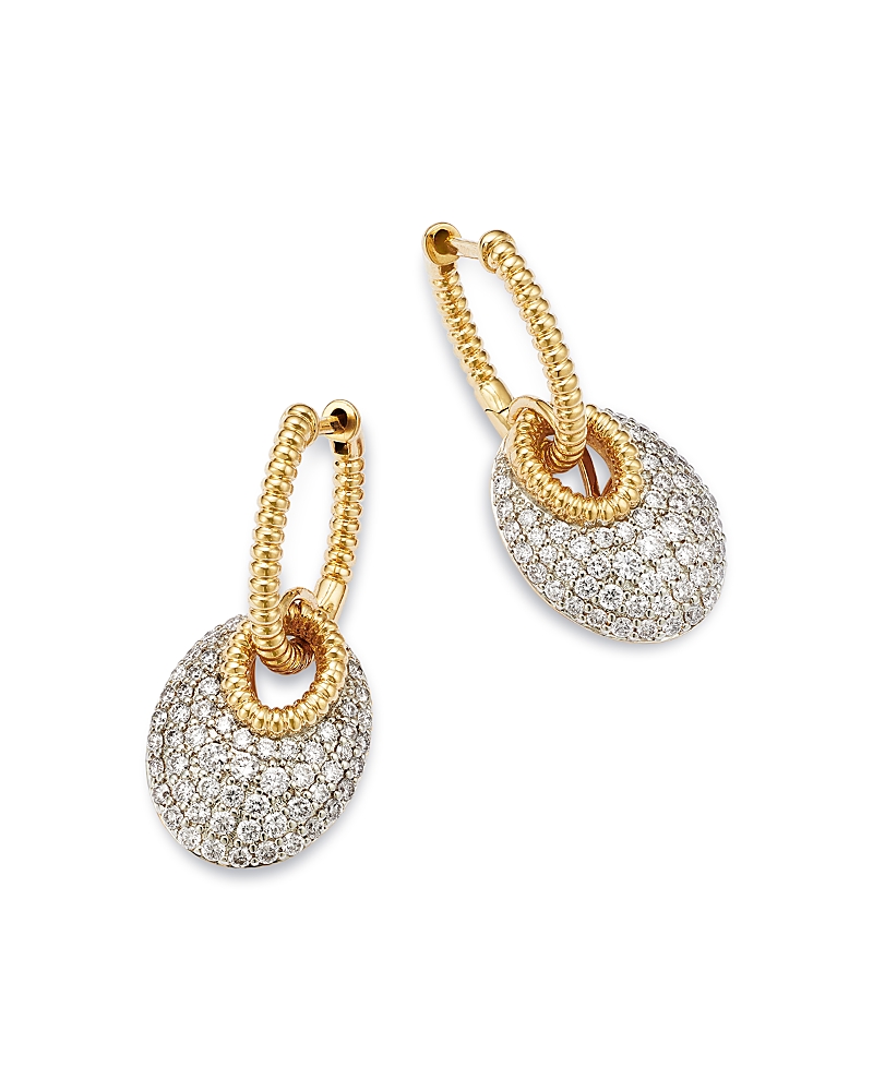 Bloomingdale's Fine Collection Diamond Pave Hoop Earrings