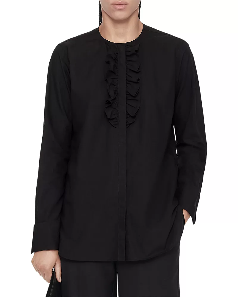 Allsaints Amara Ruffle Trim Shirt