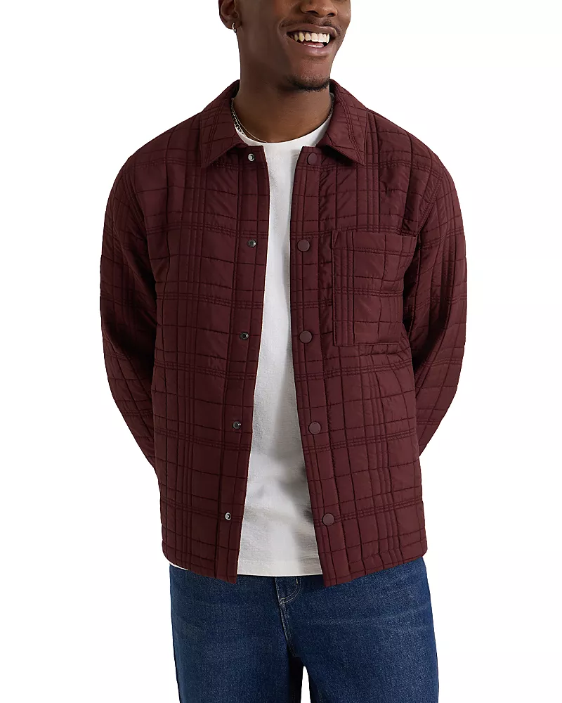 Wax London Romer Cotton Blend Quilt Check Pocket Jacket