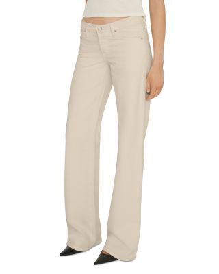 The Gray Cotton Low Rise Wide Leg Jeans in Cappuccino