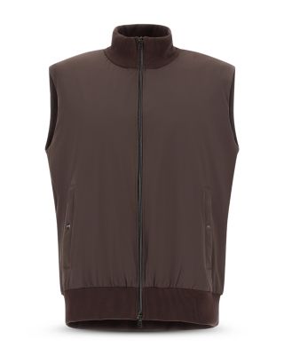 Interlock Knit Effect Nylon Zip Vest