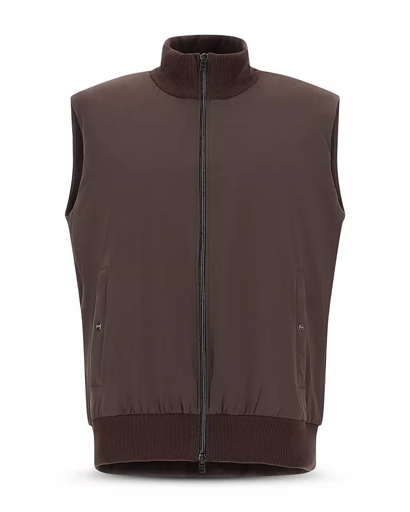 Herno Interlock Knit Effect Nylon Zip Vest