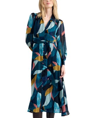 Catalina Petal Abstract Print Midi Dress