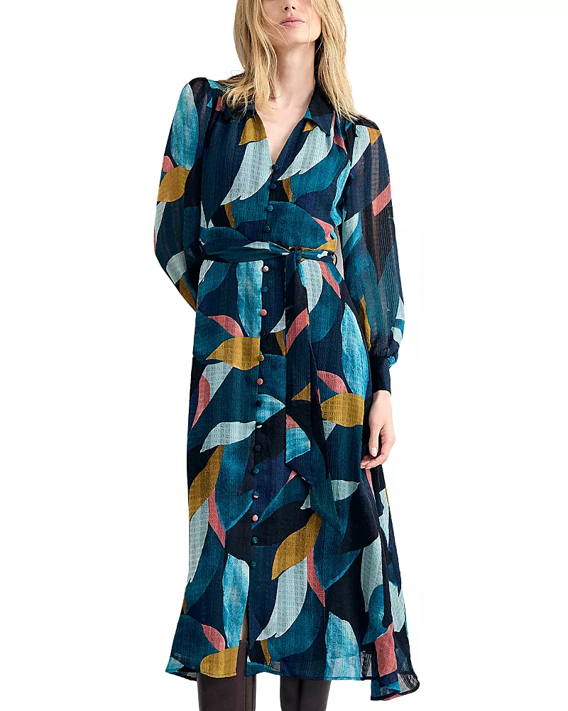 Phase Eight Catalina Petal Abstract Print Midi Dress