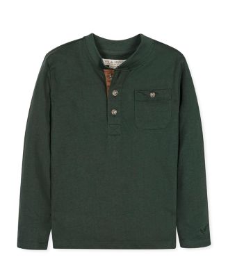 Boys' Organic Long Sleeve Henley Pocket Tee - Big Kid