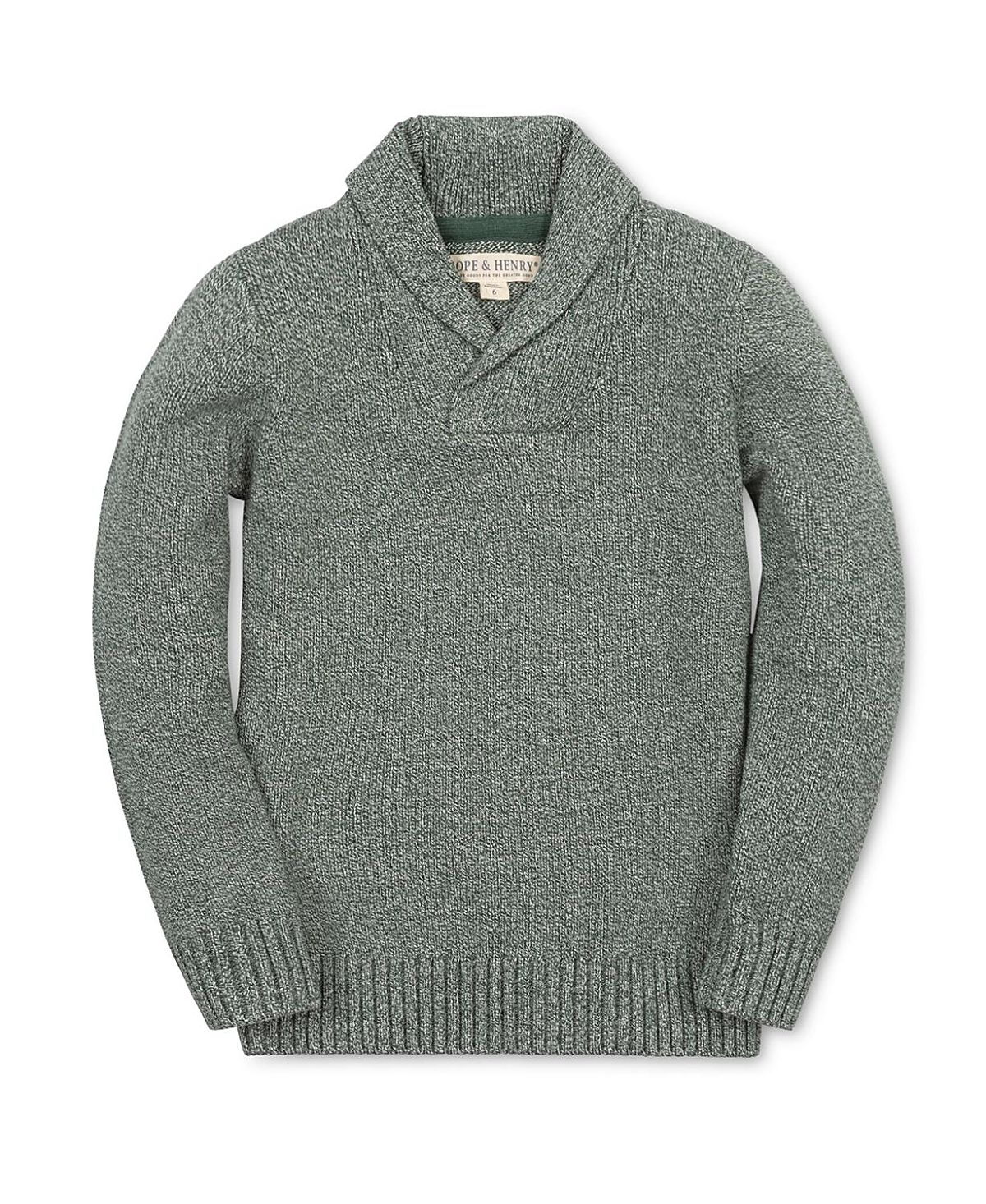 Hope & Henry Boys' Organic Shawl Collar Sweater - Big Kid