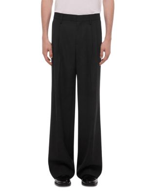 Helmut Lang Wool Double Pleated Straight Fit Trousers