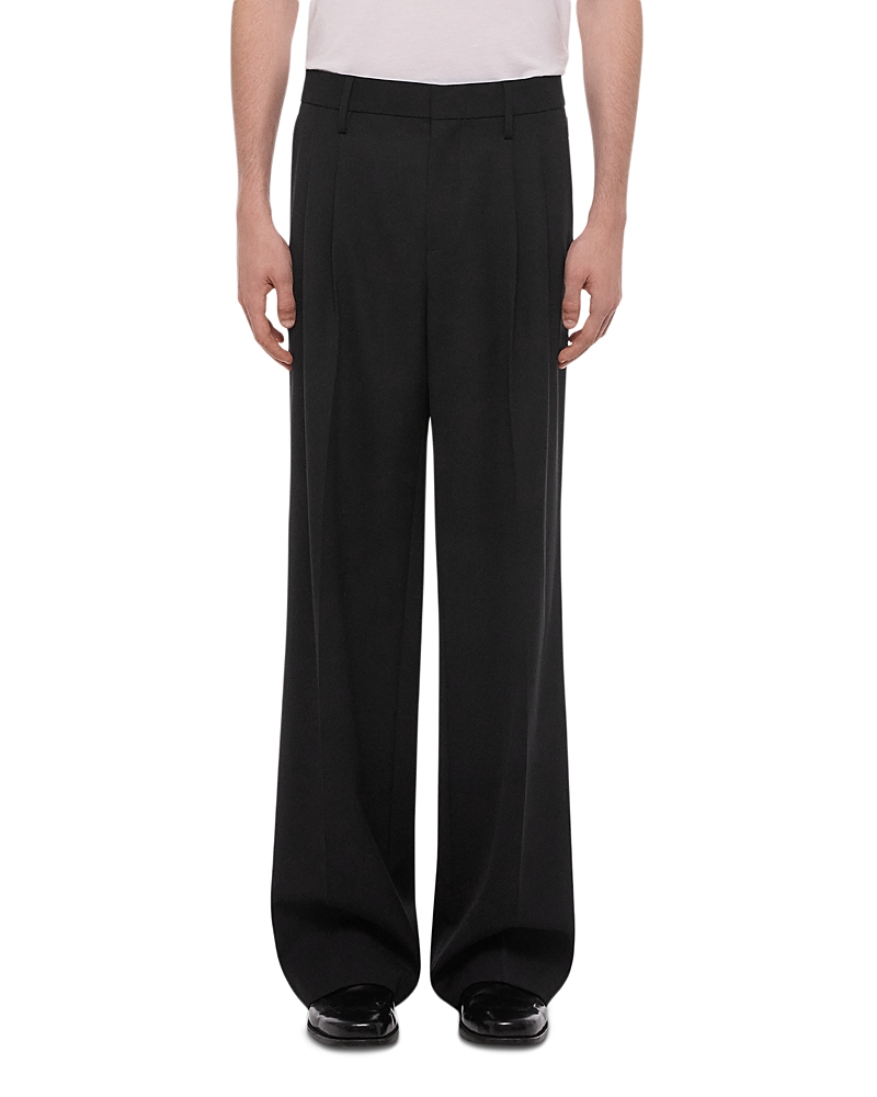 Helmut Lang Wool Double Pleated Straight Fit Trousers