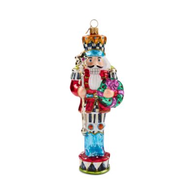 Confetti Christmas Nutcracker Glass Ornament