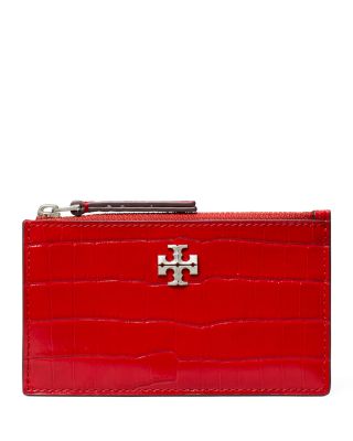 Kira Croc Embossed Leather Card Case